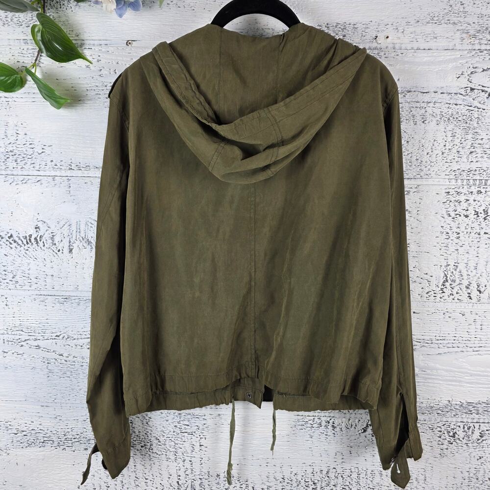 Brandy Melville Hailey Utility Jacket Olive Hooded Cargo OS - Picture 6 of 8